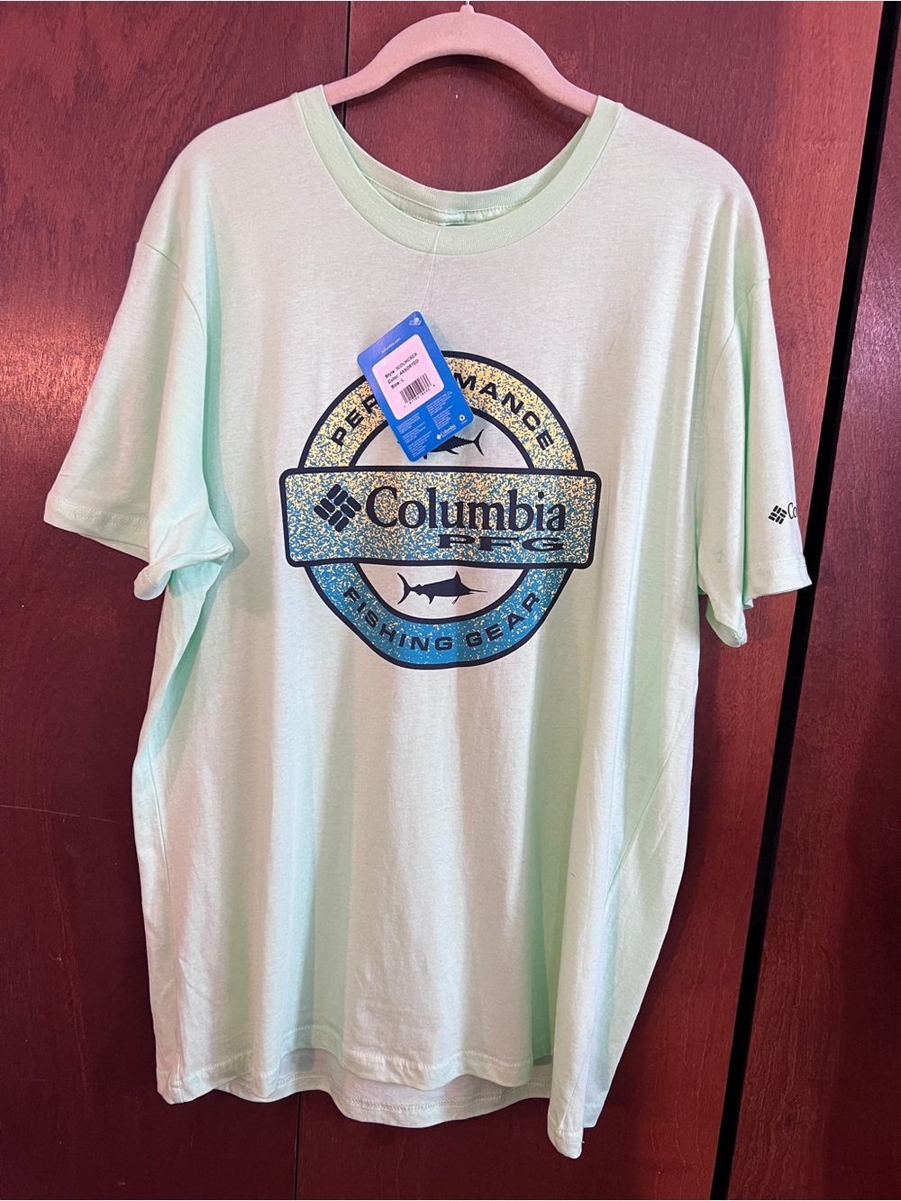 Columbia Light Mint Short-Sleeve Logo Fishing Tee